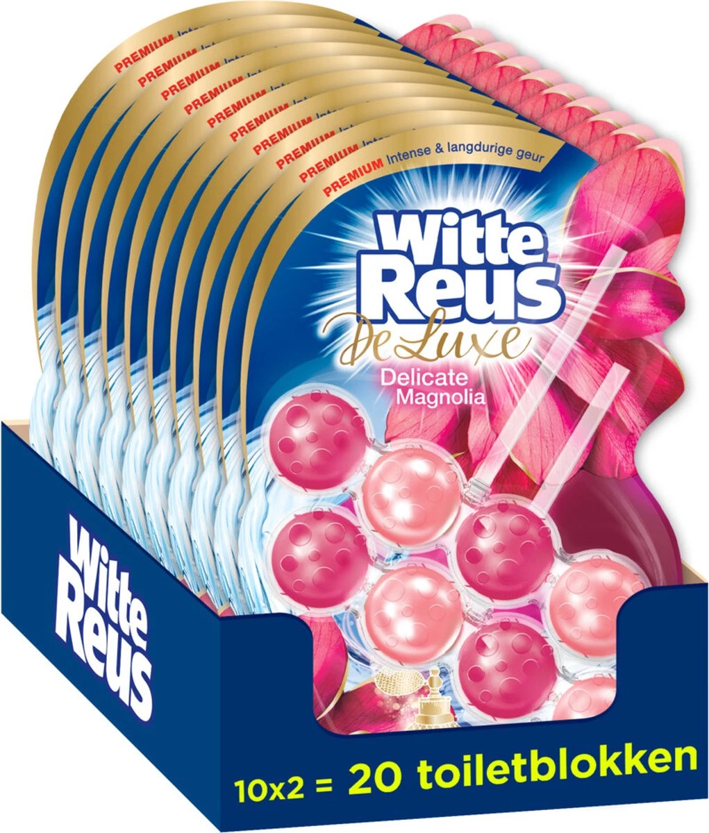 Witte Reus DeLuxe Toiletblok - Delicate Magnolia - WC Blokjes Voordeelverpakking - 20 Stuks - Afbeelding 7