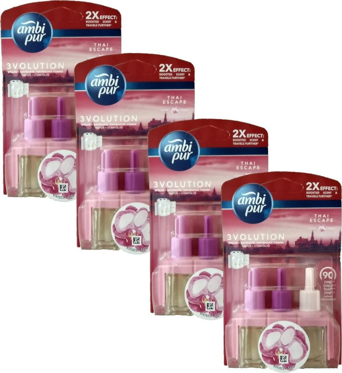 Ambi Pur Luchtverfrisser Navulling 3Volution Thai Orchidee 4 X 20 Ml - Afbeelding 2