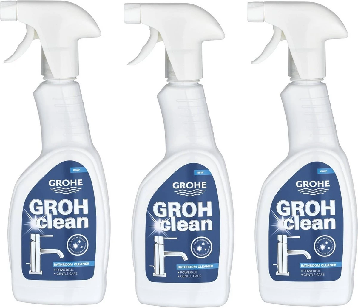 GROHE Grohclean Reiniger - 3x 500 Ml - Voor Badkamer/Keuken/Toilet - Voordeelverpakking - Schoonmaakmiddel