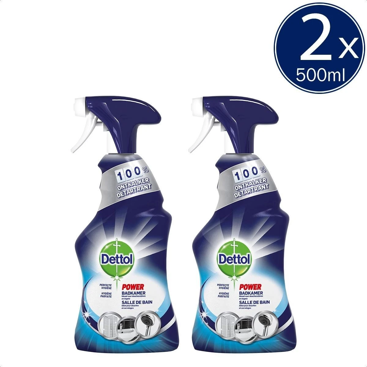 Dettol Allesreiniger Spray Power & Fresh - Badkamer - 500ml X2 - Afbeelding 2