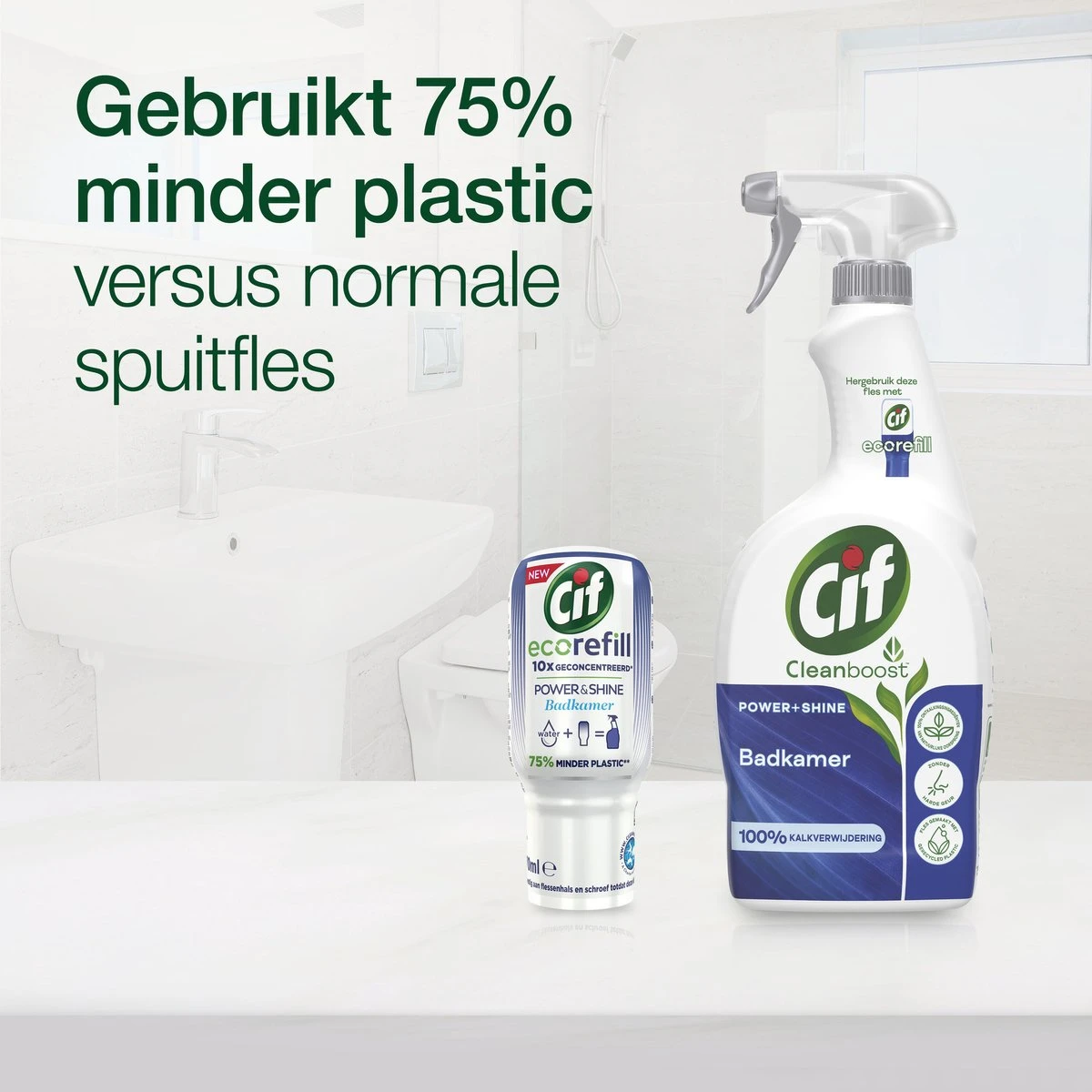 Cif CleanBoost Power & Shine Badkamer Spray - 6 X 750 Ml - Voordeelverpakking - Afbeelding 7