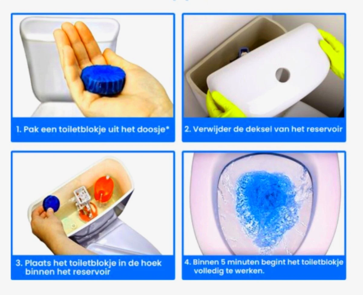 Merkloos Toiletblokjes Voor Inbouwreservoirs – WC-blokjes – Toiletblokken In Een Voordeelverpakking – 30 Stuks - Afbeelding 6