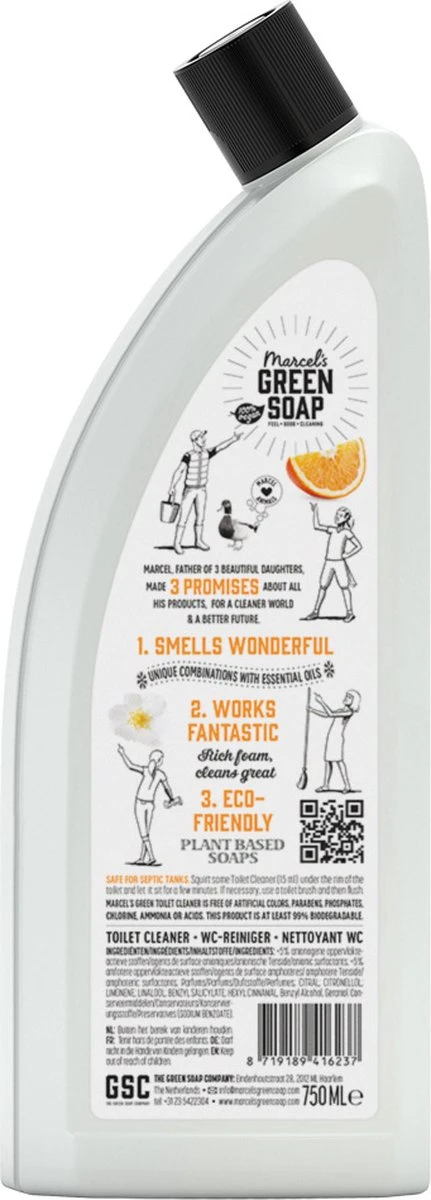 Marcel's Green Soap Toiletreiniger Sinaasappel & Jasmijn - 6 X 750 Ml - Afbeelding 2