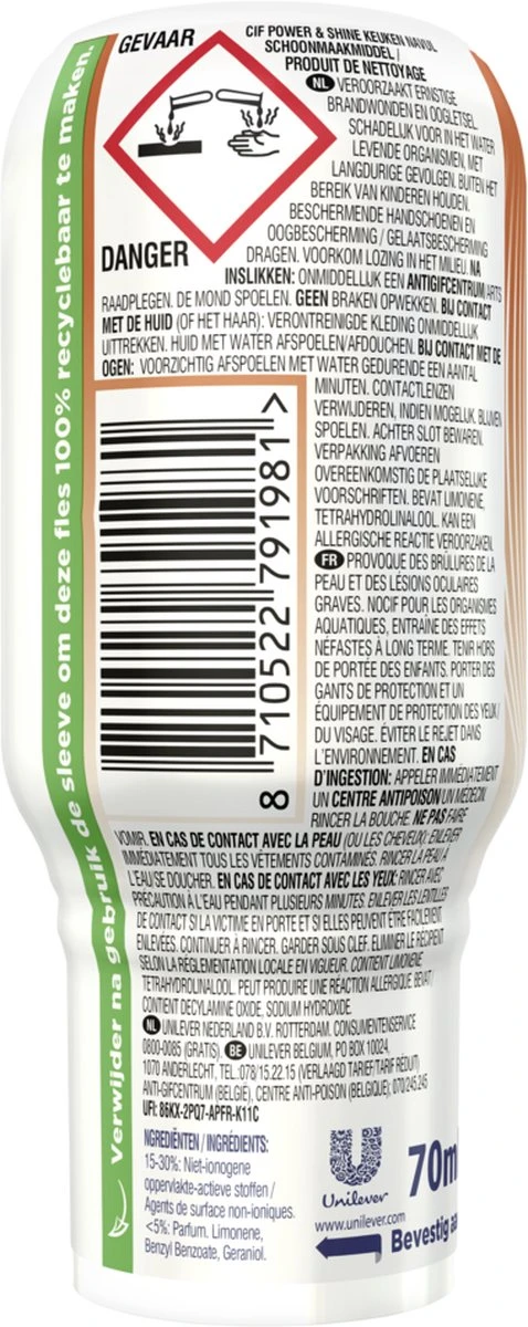 Cif CleanBoost Power & Shine Keuken Ecorefill Capsules - 10 X 70 Ml - Voordeelverpakking - Afbeelding 3