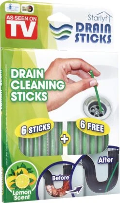 Starlyf Drain Sticks 12 Pack - Afvoer - Ontstopper Sticks - Gootsteenontstopper Sticks - Gootsteen Ontstopper