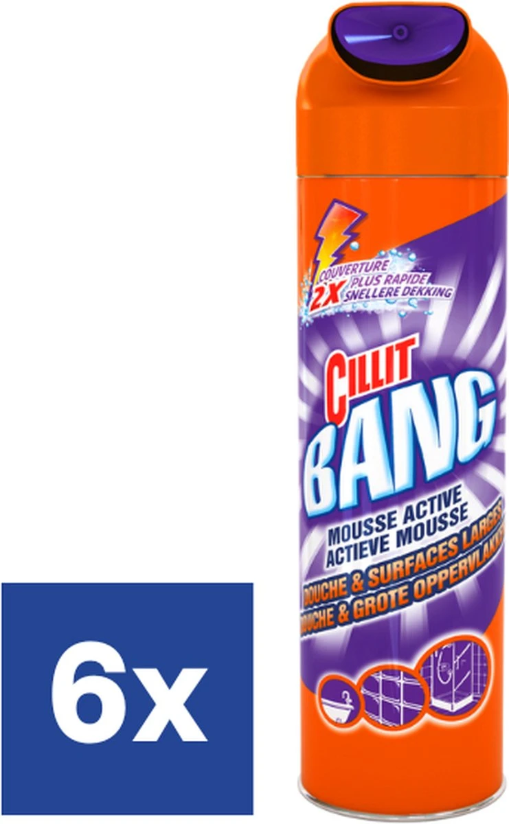 Cillit Bang Actieve Mousse Douche & Zeepresten Reiniger - 6 X 600 Ml