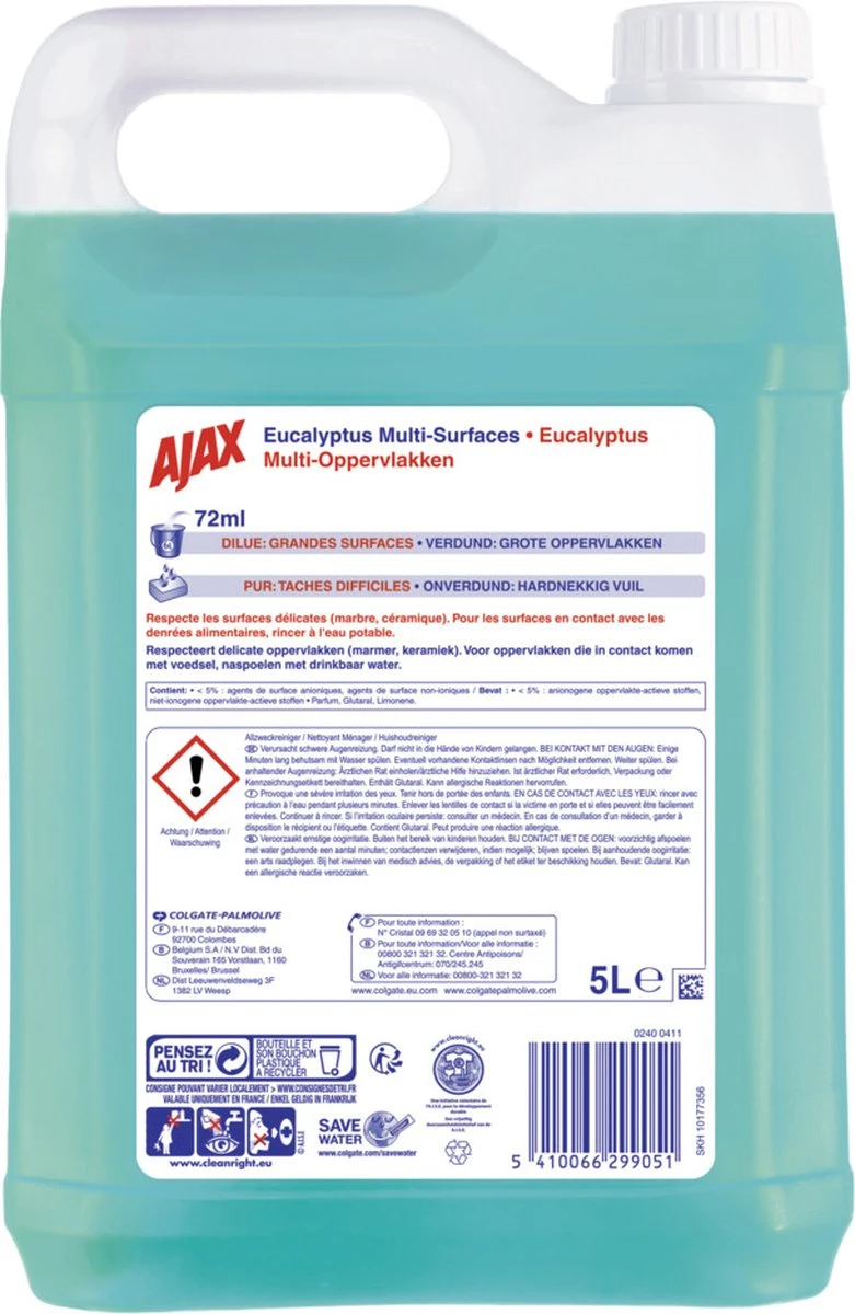 Ajax® Ajax Allesreiniger Eucalyptus 2 X 5L - Voordeelverpakking - Afbeelding 2