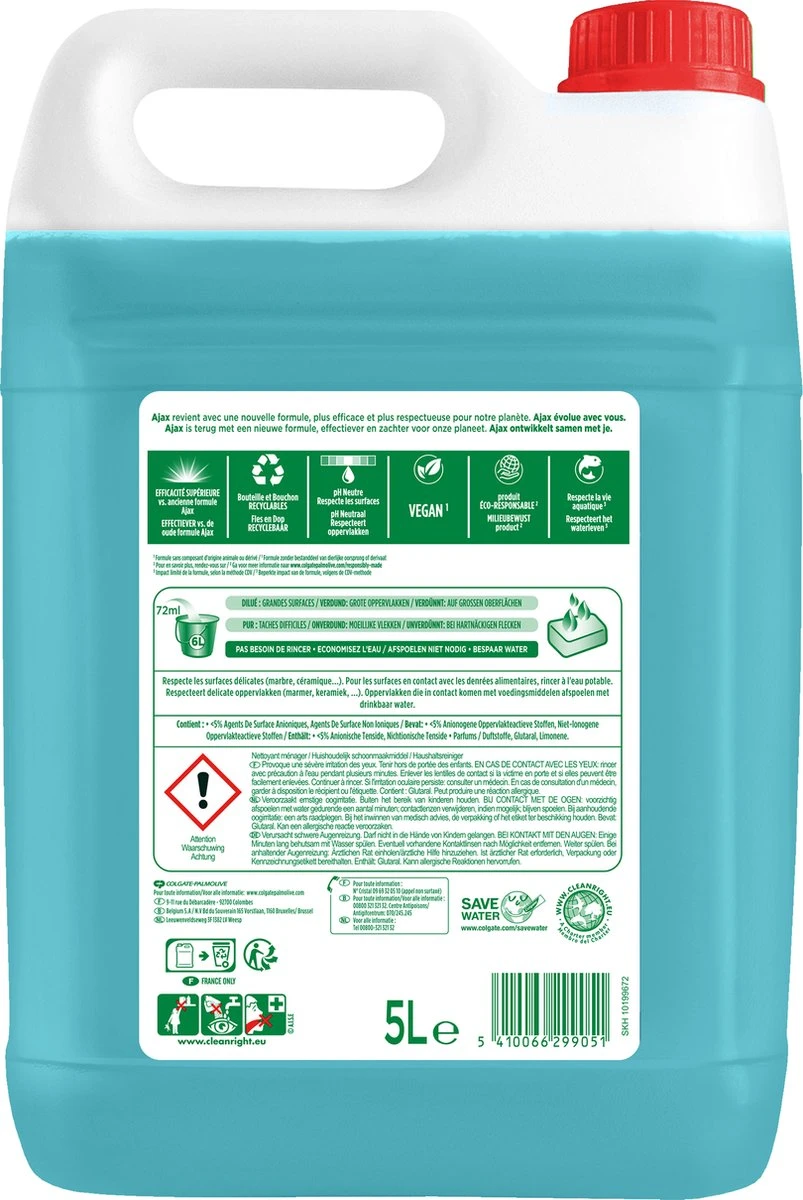 Ajax® Ajax Allesreiniger Eucalyptus 2 X 5L - Voordeelverpakking - Afbeelding 4