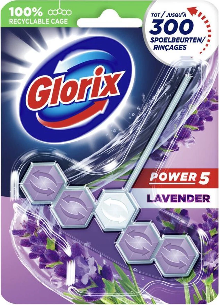 Glorix Power 5 Toiletblokken - Lavendel - 9 Stuks - Voordeelverpakking - Afbeelding 9